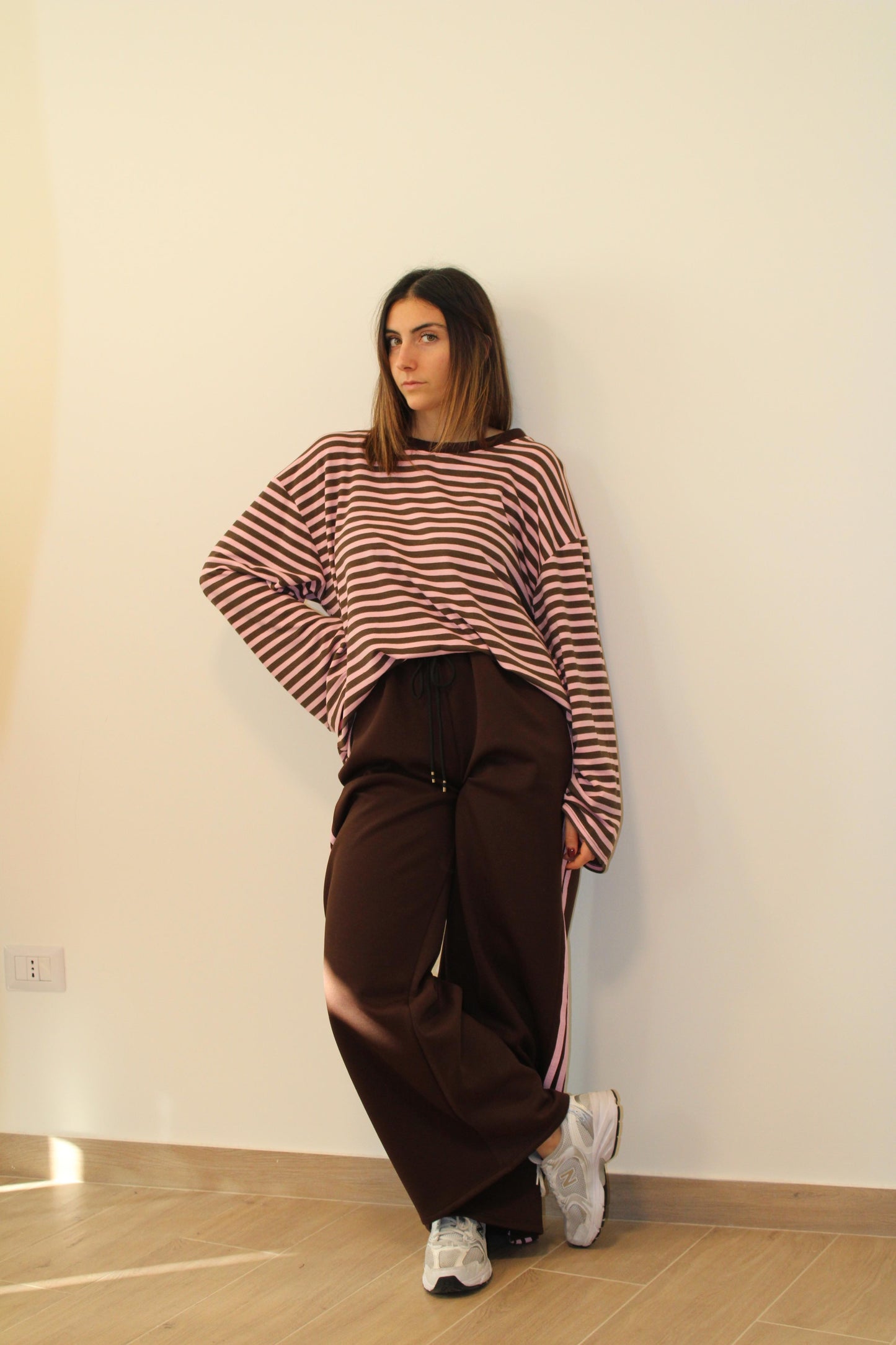 Maglia righe manica a tubo